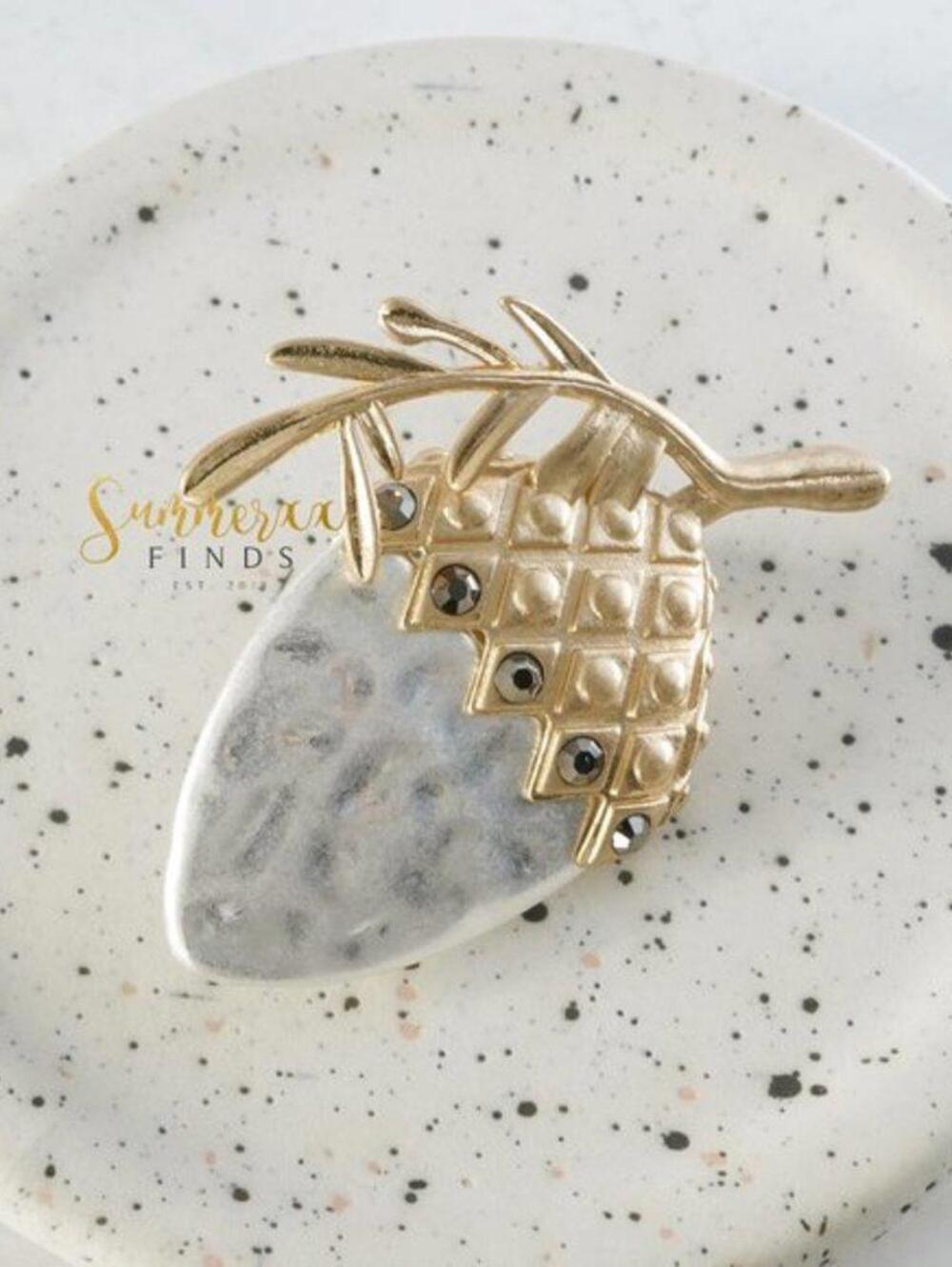 J.Jill Mixed Metal Acorn Pin